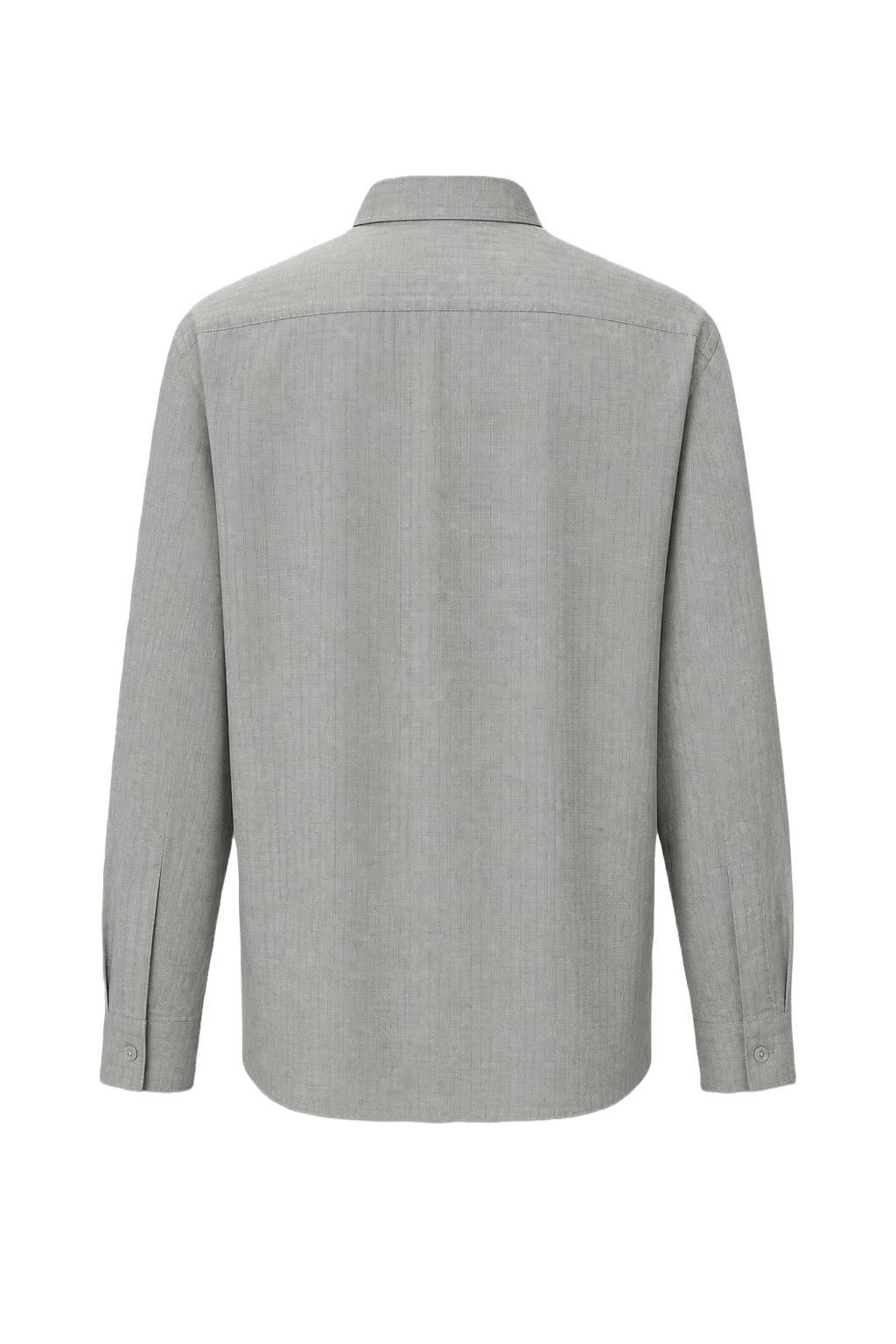 1990s Light Grey Cotton Button-Down Shirt - Back View