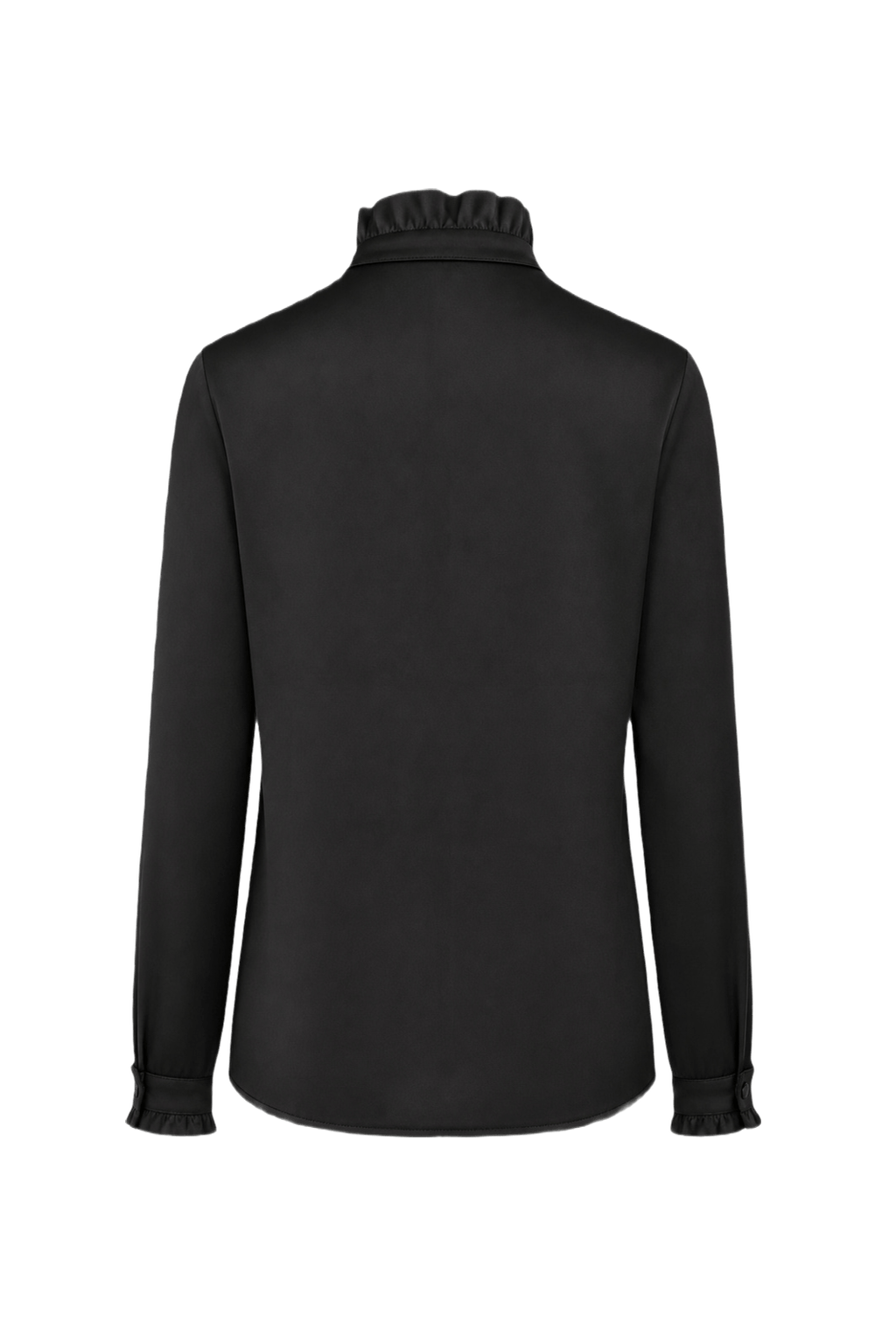 1990s Black Silk Blouse - Back View