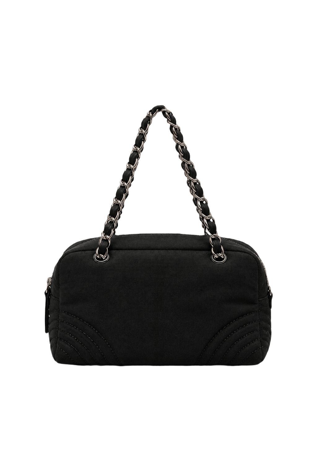 1990s Black Leather Bag - Back View