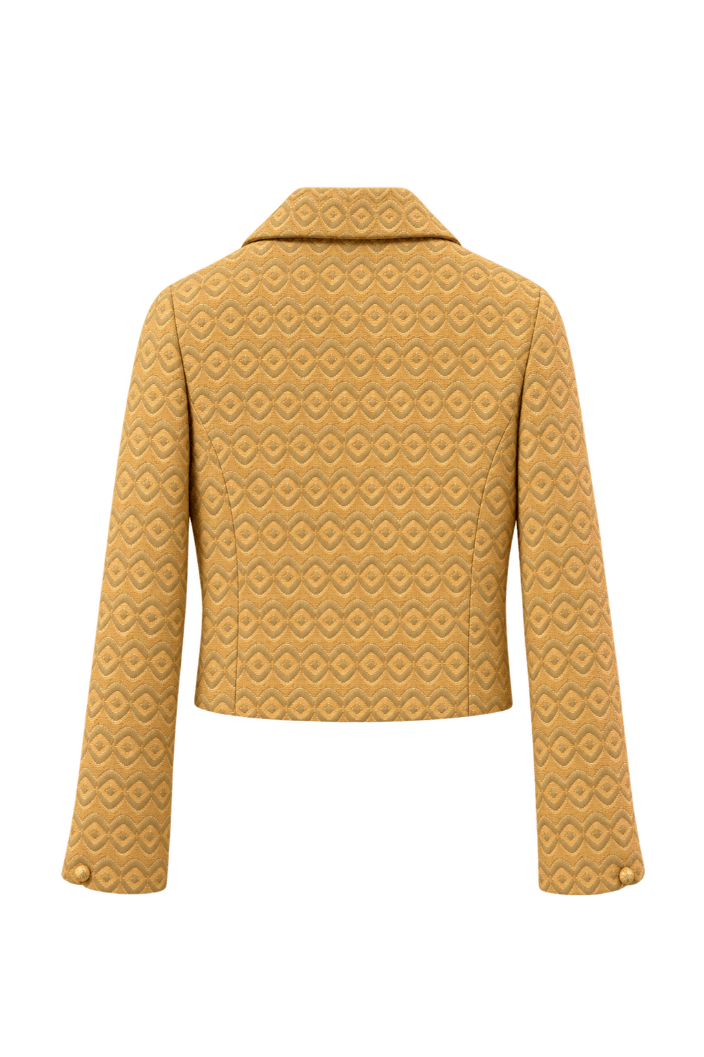 1960s Mustard Yellow Woven Fabric Jacket - Back View