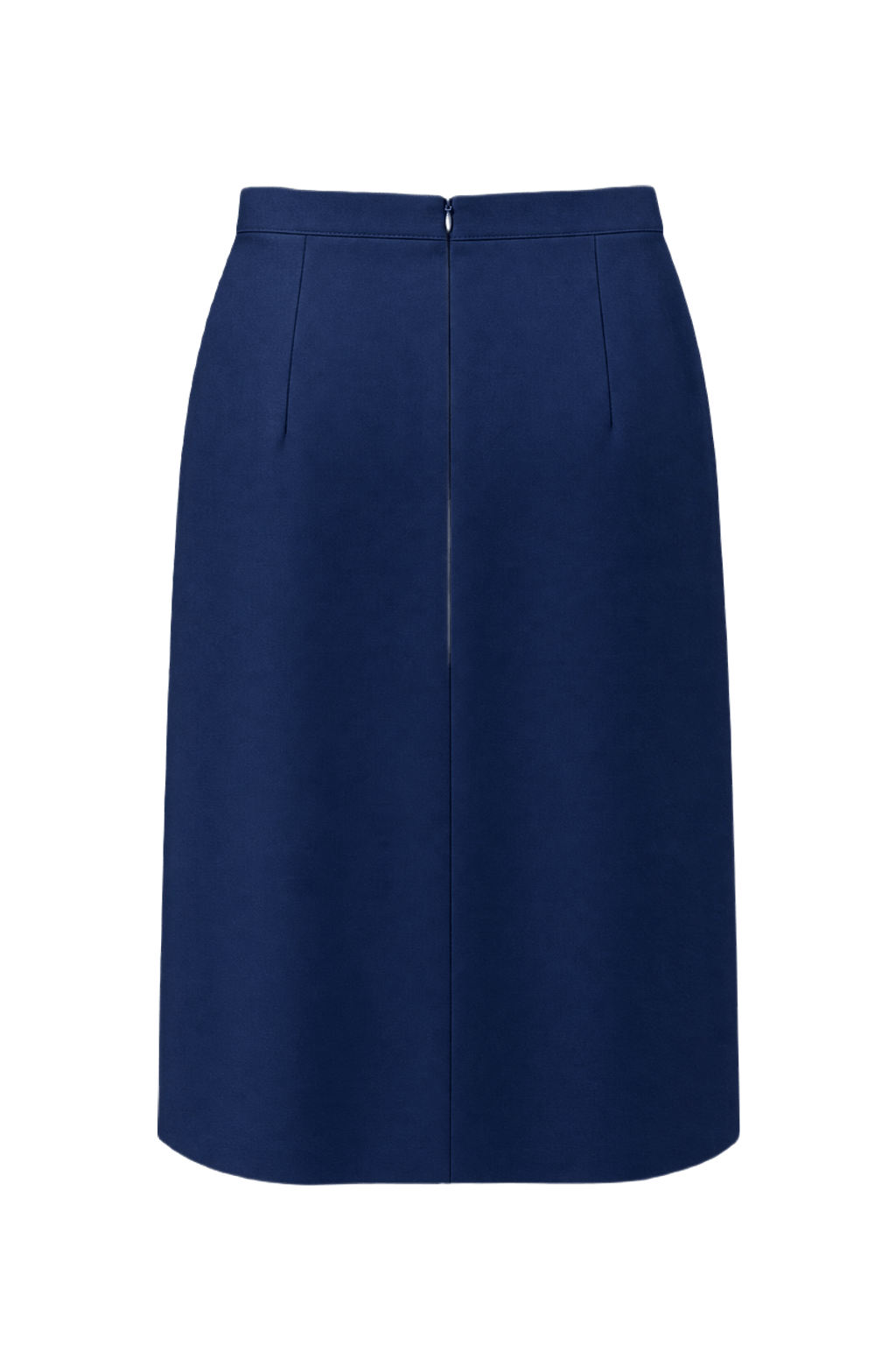 1970s Navy Blue Wool Blend Skirt - Back View