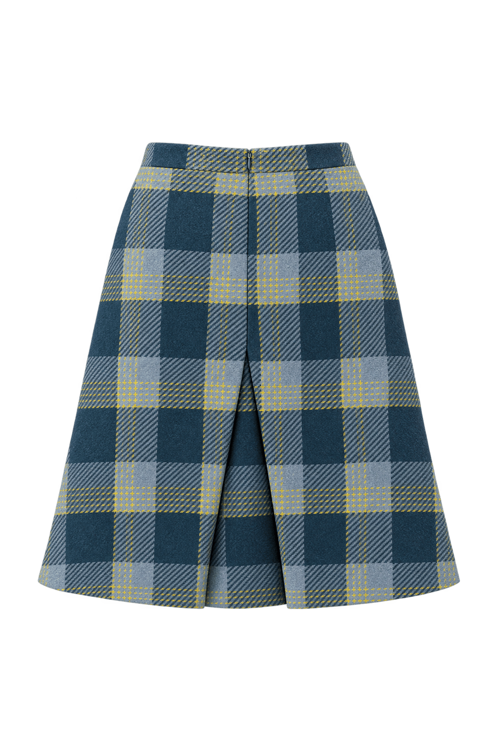 1970s Blue Wool Blend Skirt - Back View