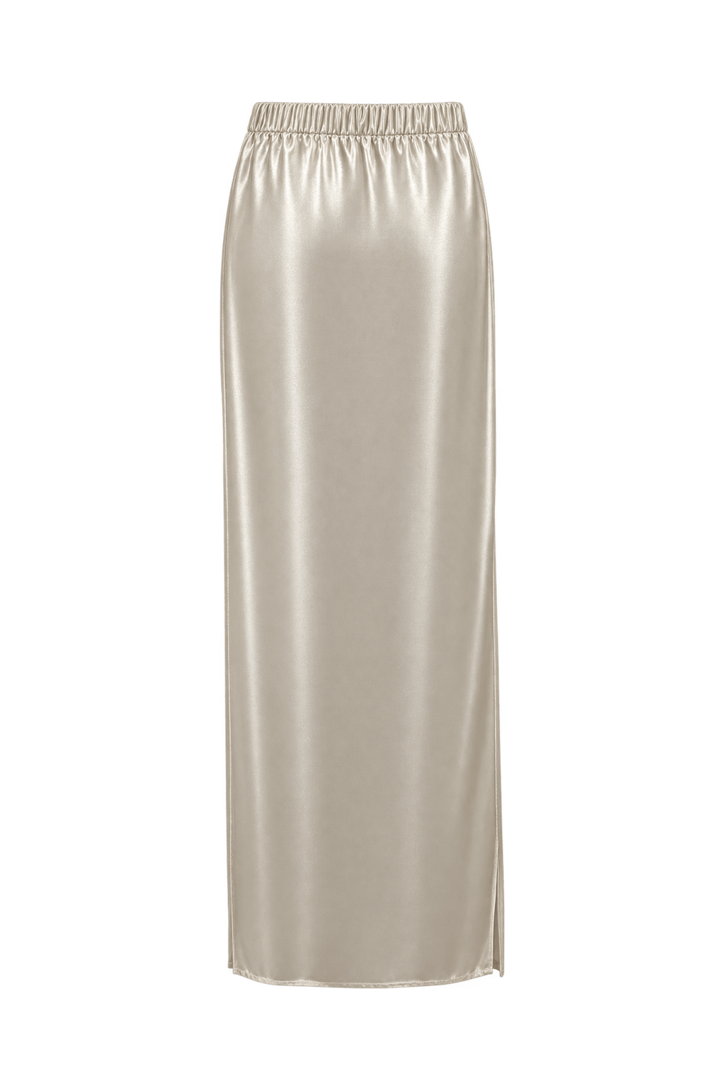 1990s Cream White Satin Skirt - Back View