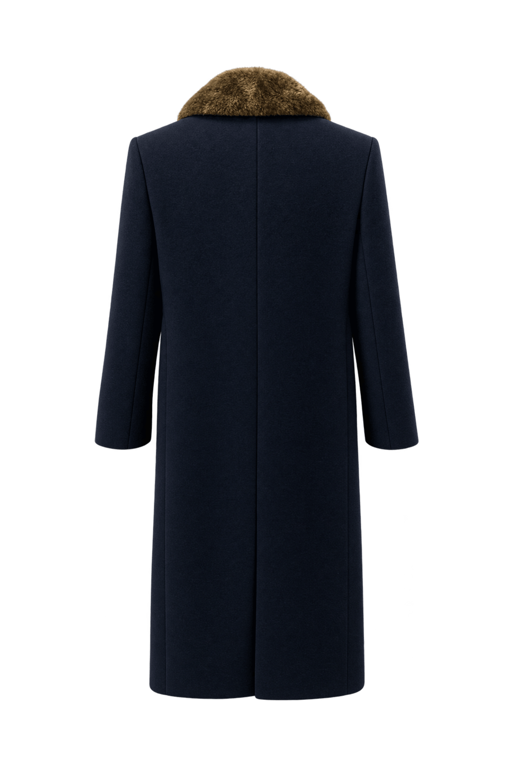 1990s Navy Blue Wool Coat - Back View
