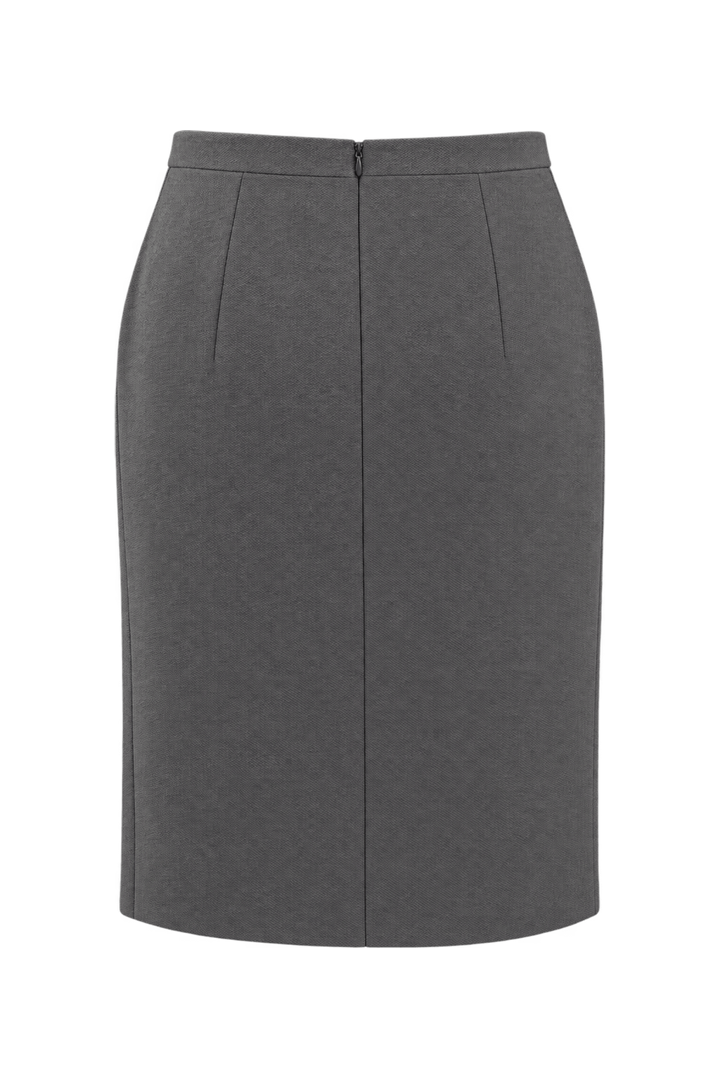 1980s Grey Cotton Blend Skirt - Back View