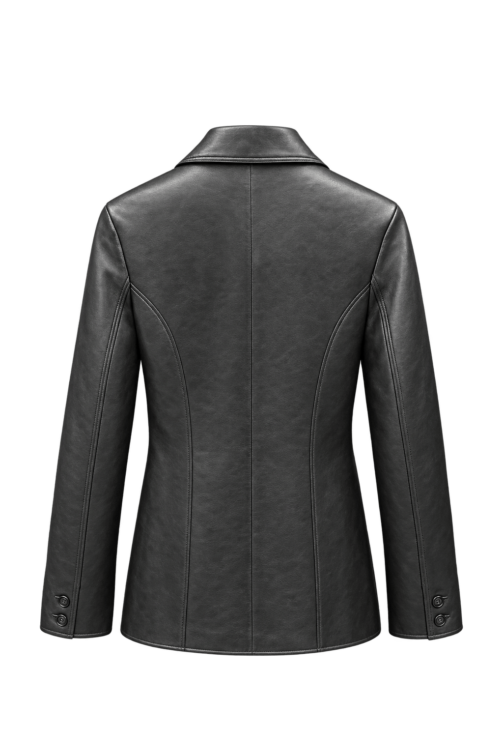 1990s Black Leather Womens Jacket - Back View