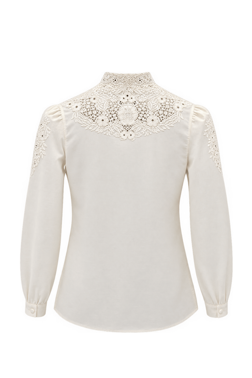 1970s Cream Cotton Blouse - Back View
