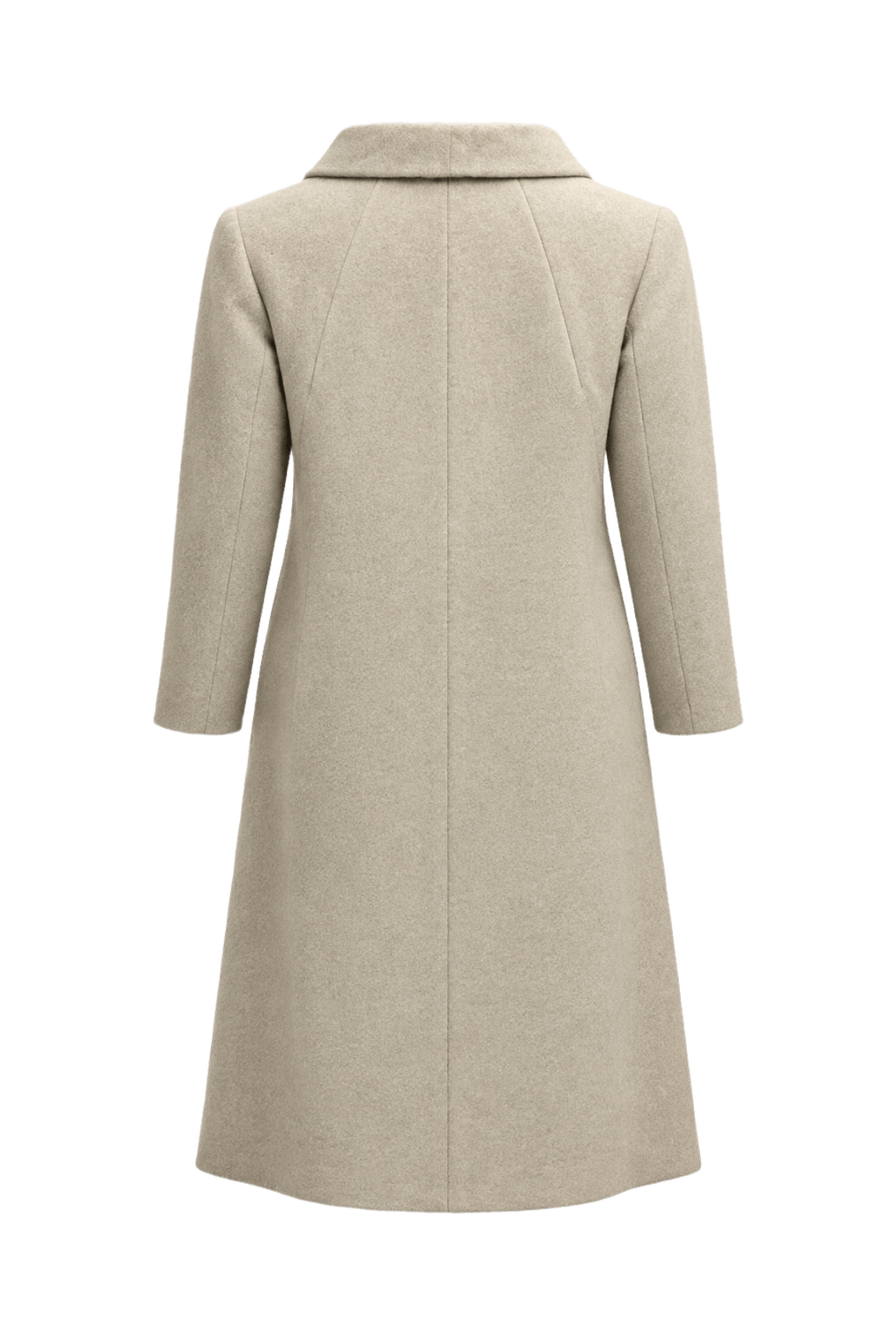 1960s Cream Wool Blend Coat - Back View