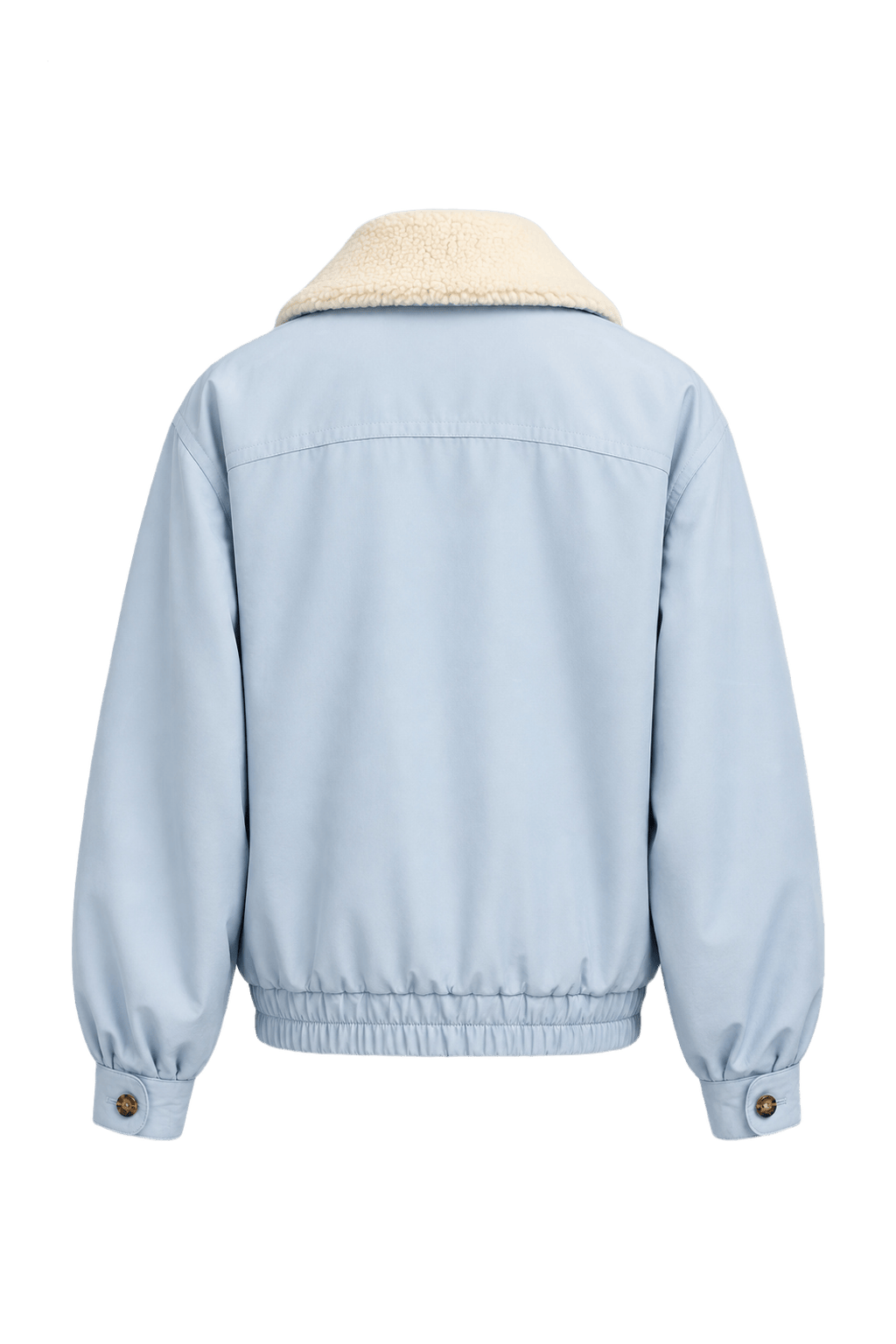 1980s Light Blue Synthetic Blend Jacket - Back View