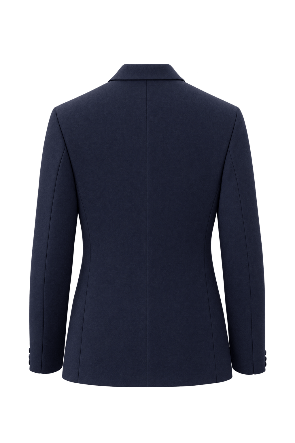 1980s Navy Blue Wool Blend Blazer - Back View