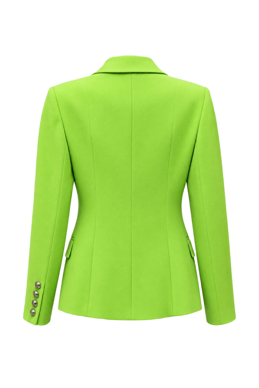 1980s Lime Green Polyester Blazer - Back View