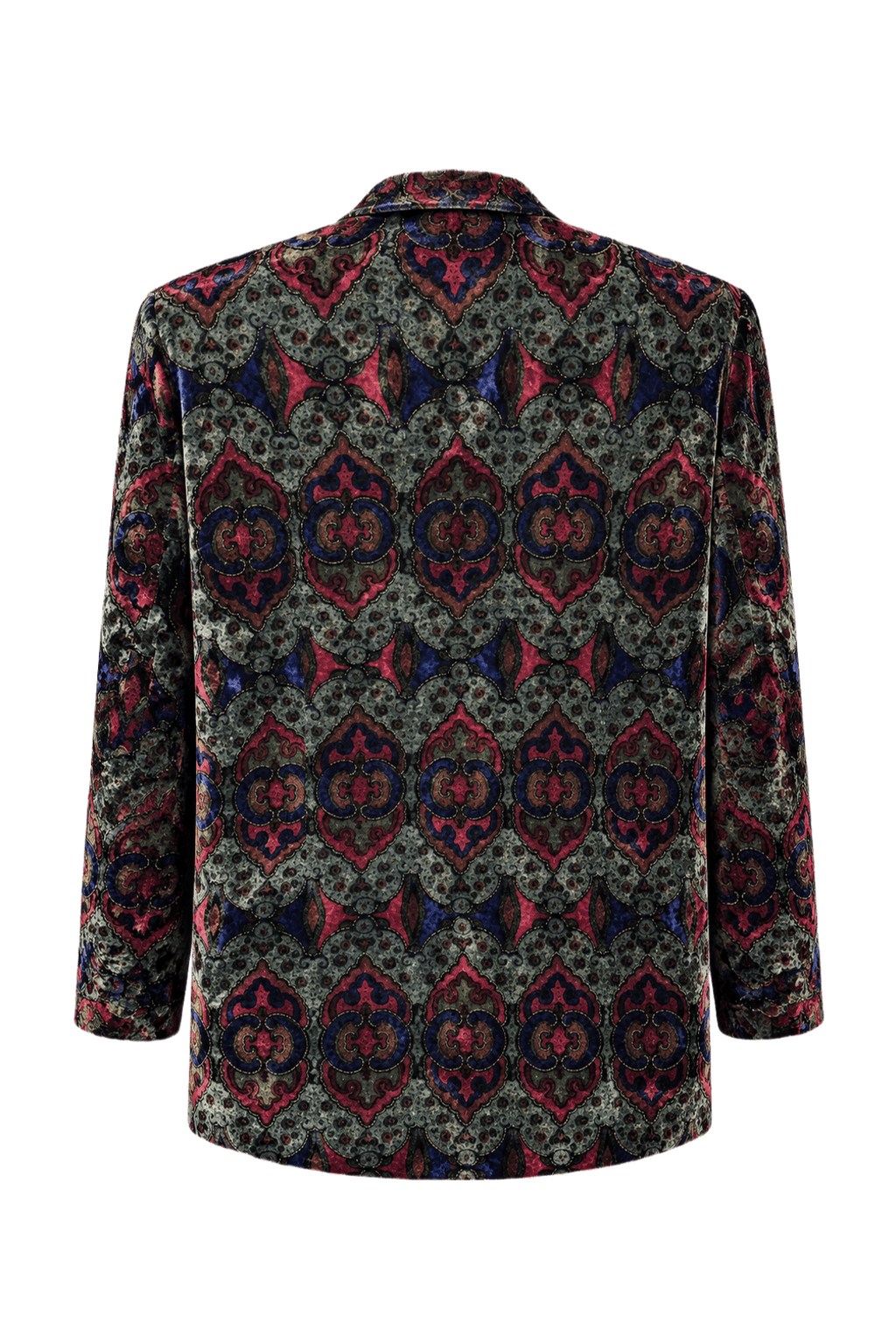 1990s Multicolor Velvet Jacket - Back View