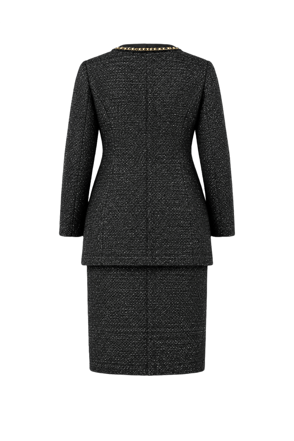 1980s Black Tweed Two-Piece Set - Back View