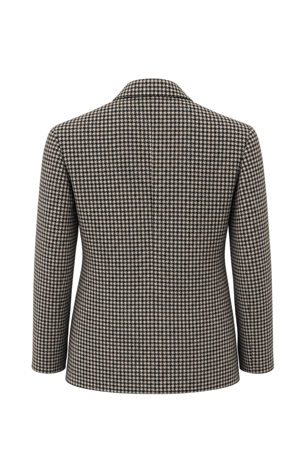 1980s Black White Wool Blend Blazer - Back View