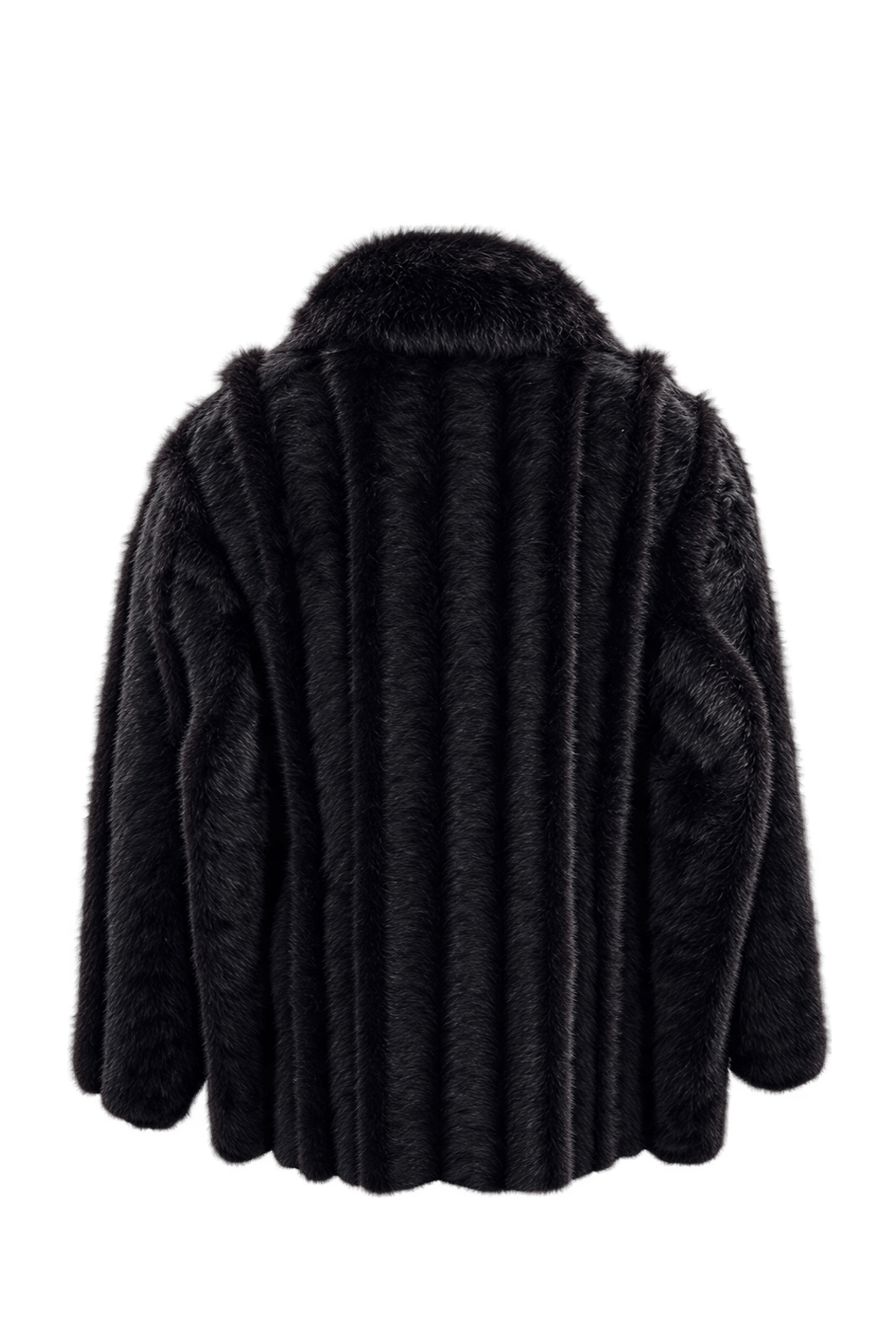 1980s Black Fur Coat - Back View