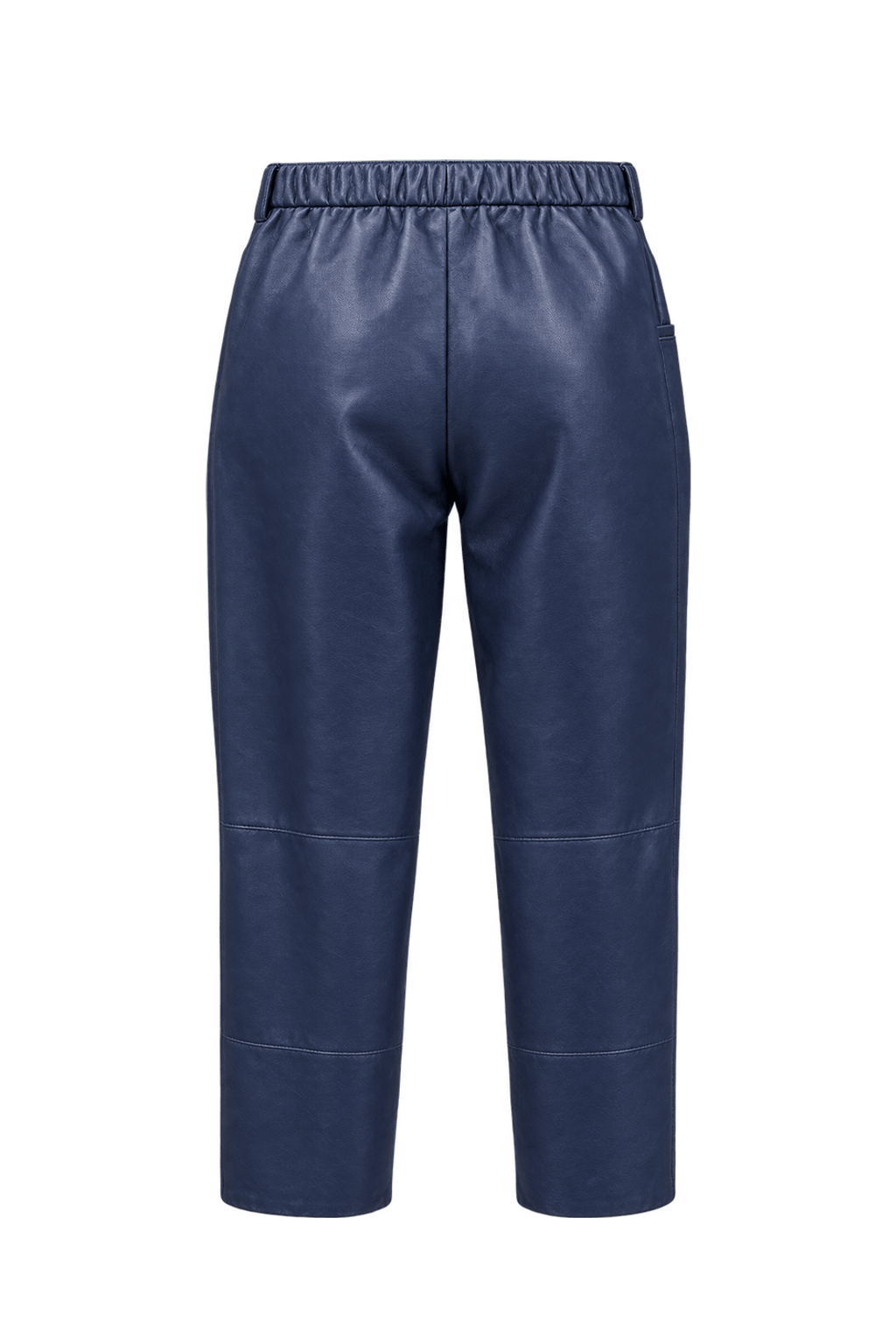 1980s Navy Blue Leather Pants - Back View
