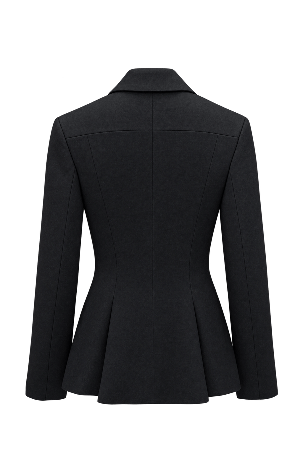 1980s Black Wool Blazer - Back View