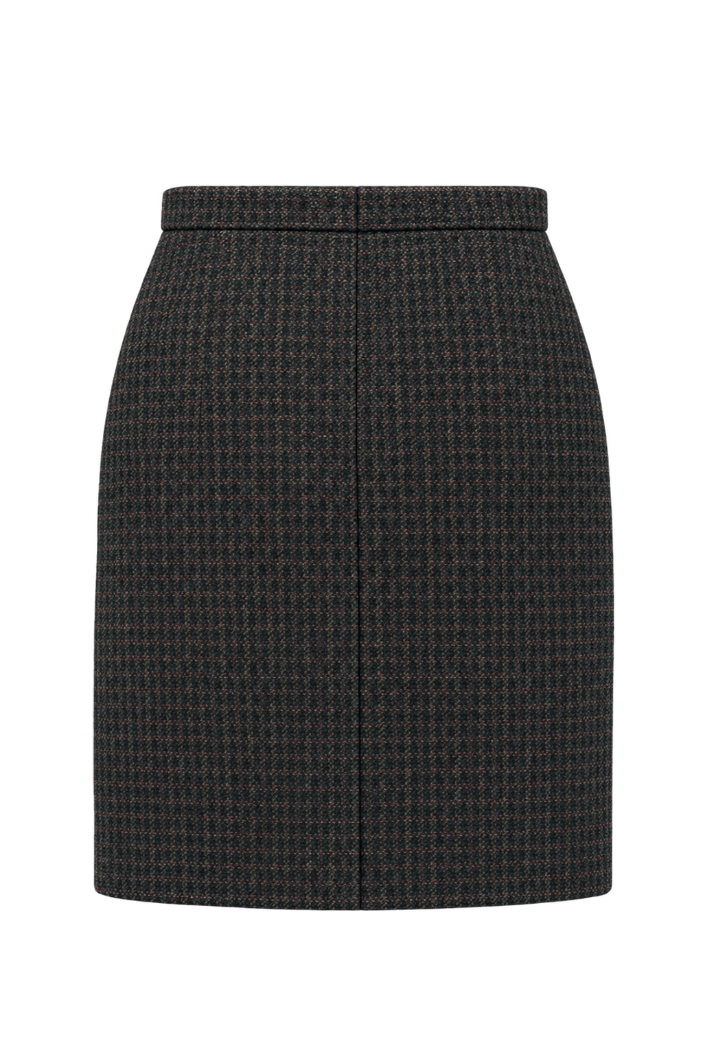 1960s Dark Green Wool Skirt - Back View