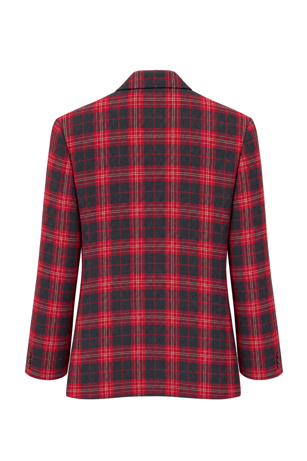 1990s Red Wool Blend Blazer - Back View