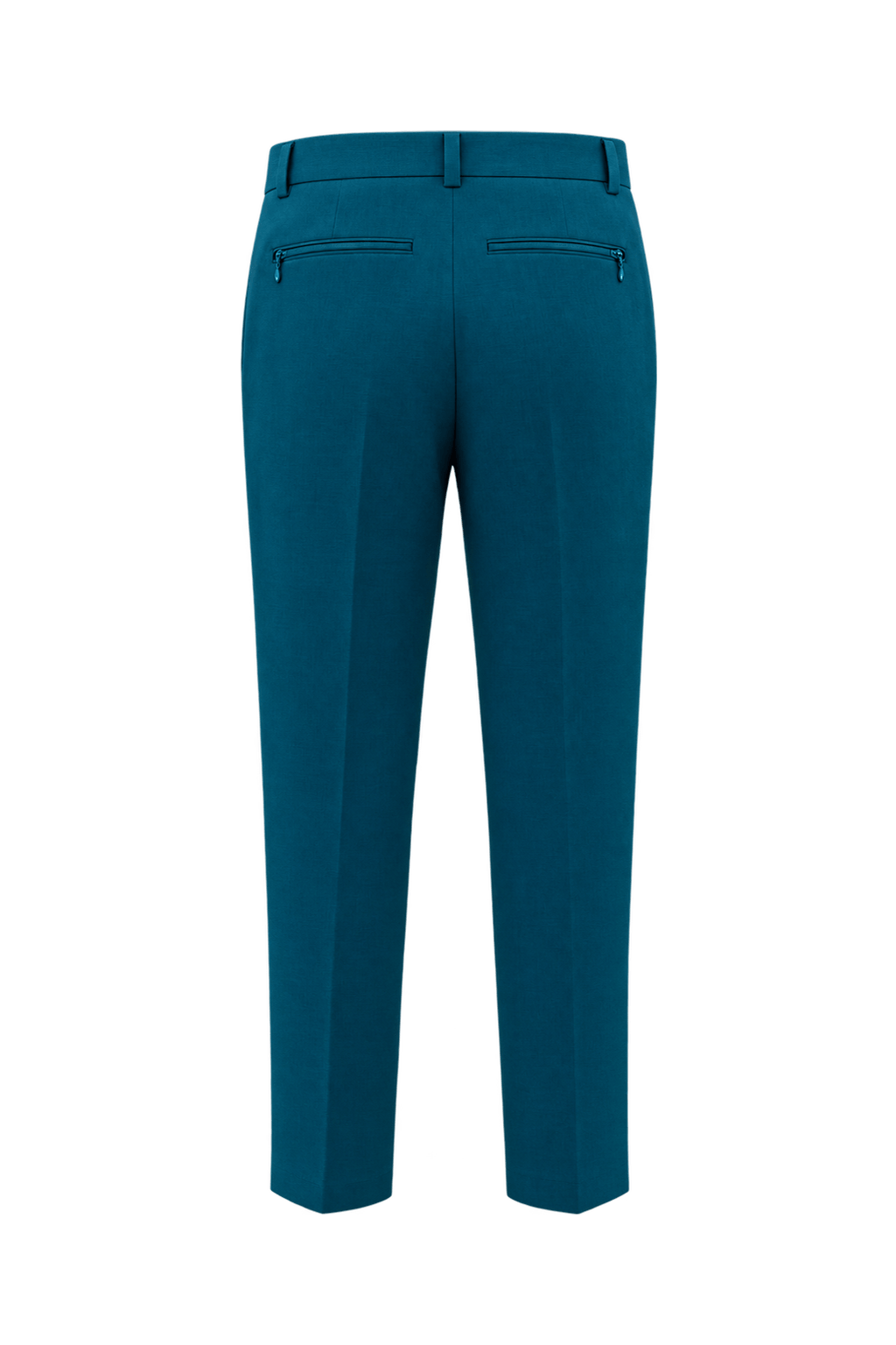 1980s Teal Wool Blend Trousers - Back View
