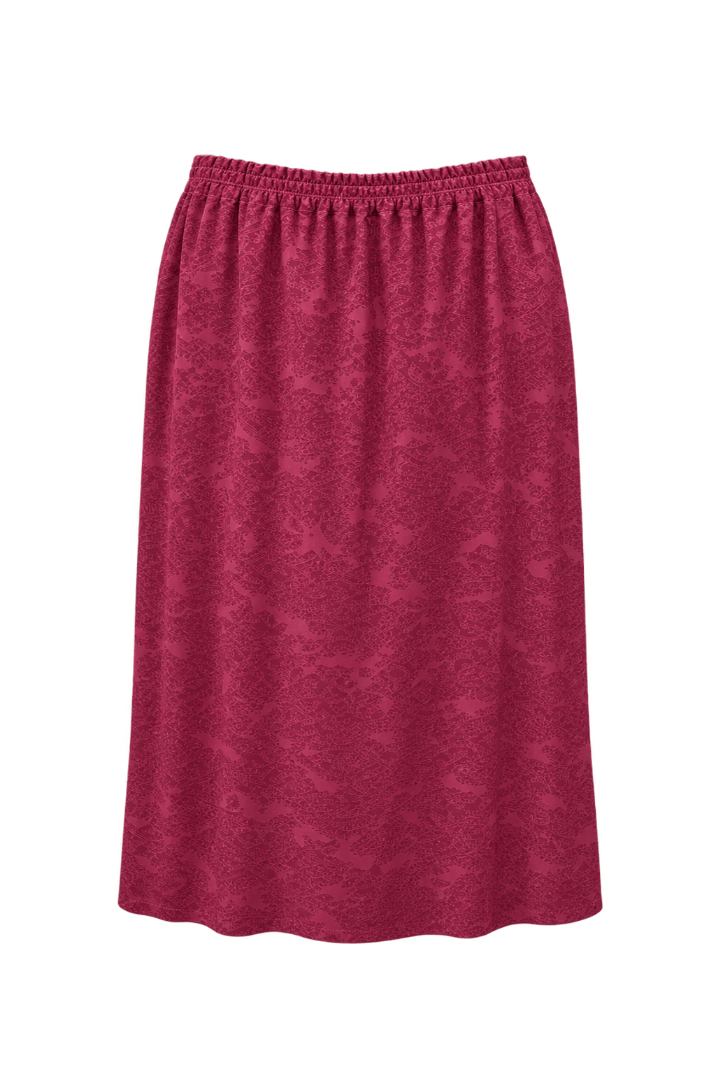 1980s Magenta Polyester Skirt - Back View