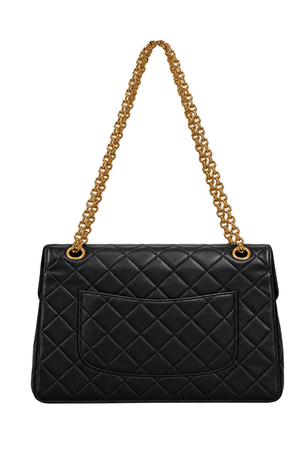 1990s Black Leather Bag - Back View