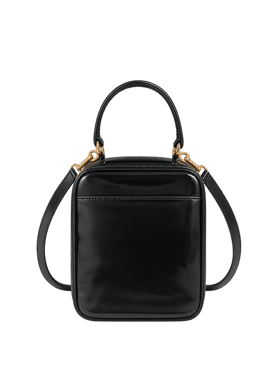 1990s Black Leather Bag - Back View