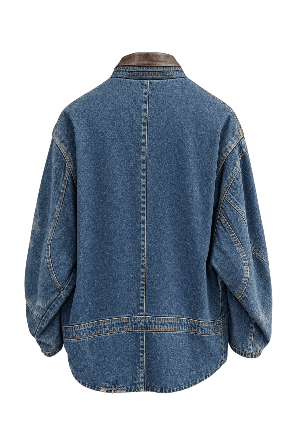 1990s Blue Denim Unisex Jacket - Back View