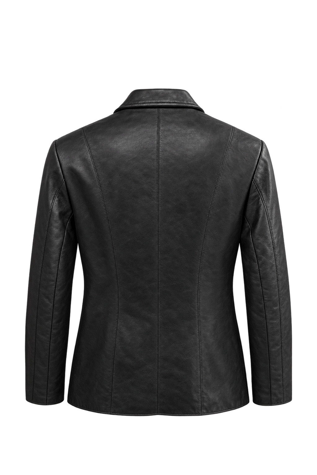 1990s Black Leather Jacket - Back View