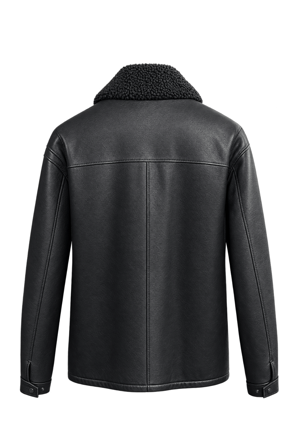1990s Black Leather Leather Jacket - Back View
