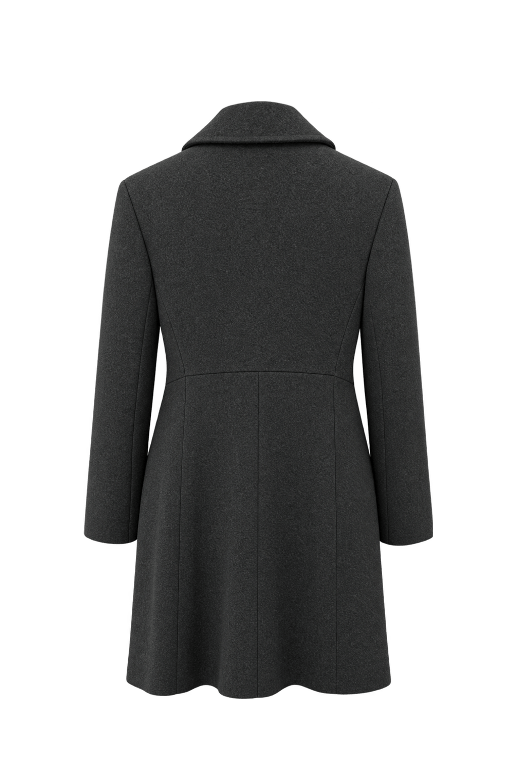 1990s Black Wool Coat - Back View
