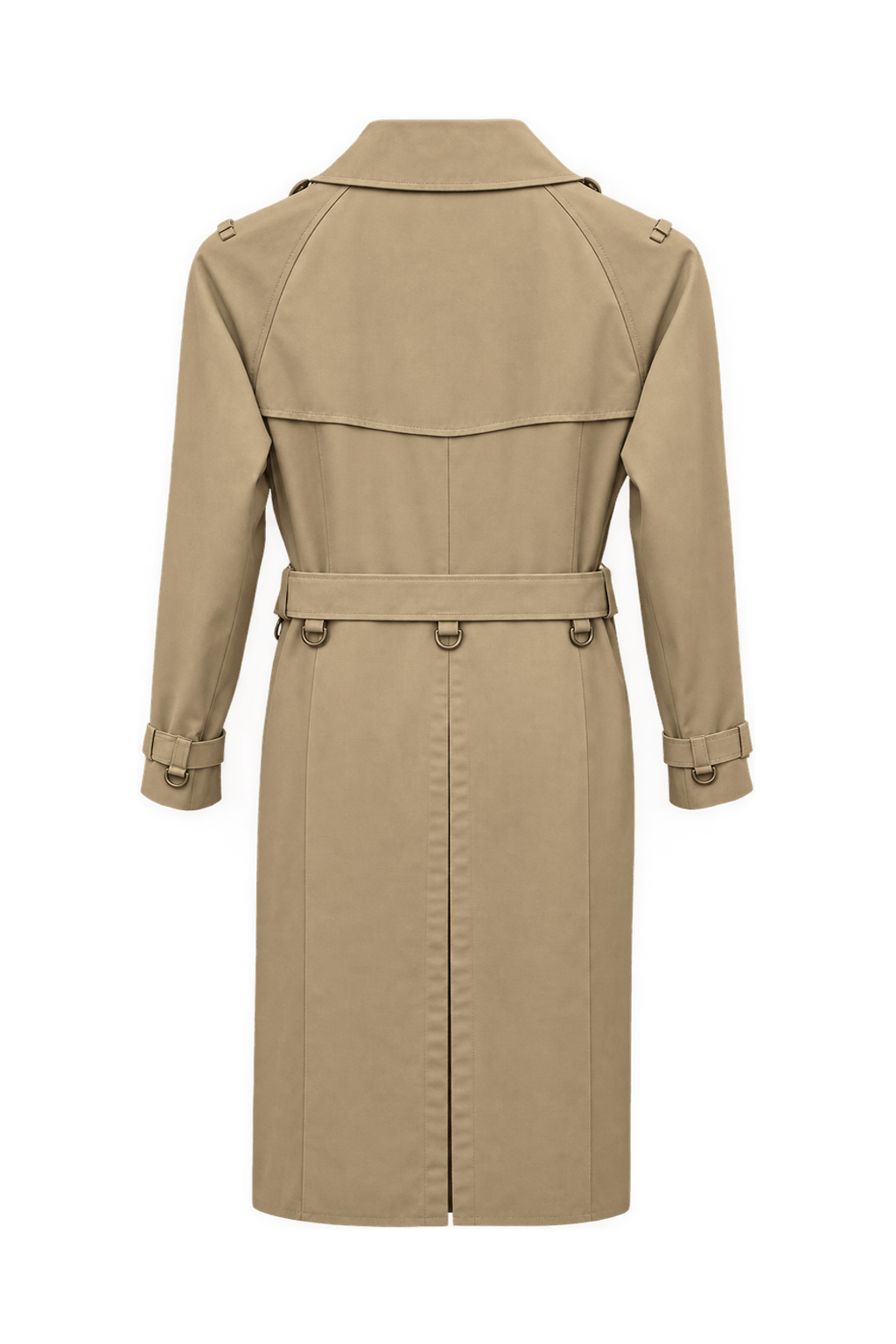 1990s Beige Cotton Trench Coat - Back View