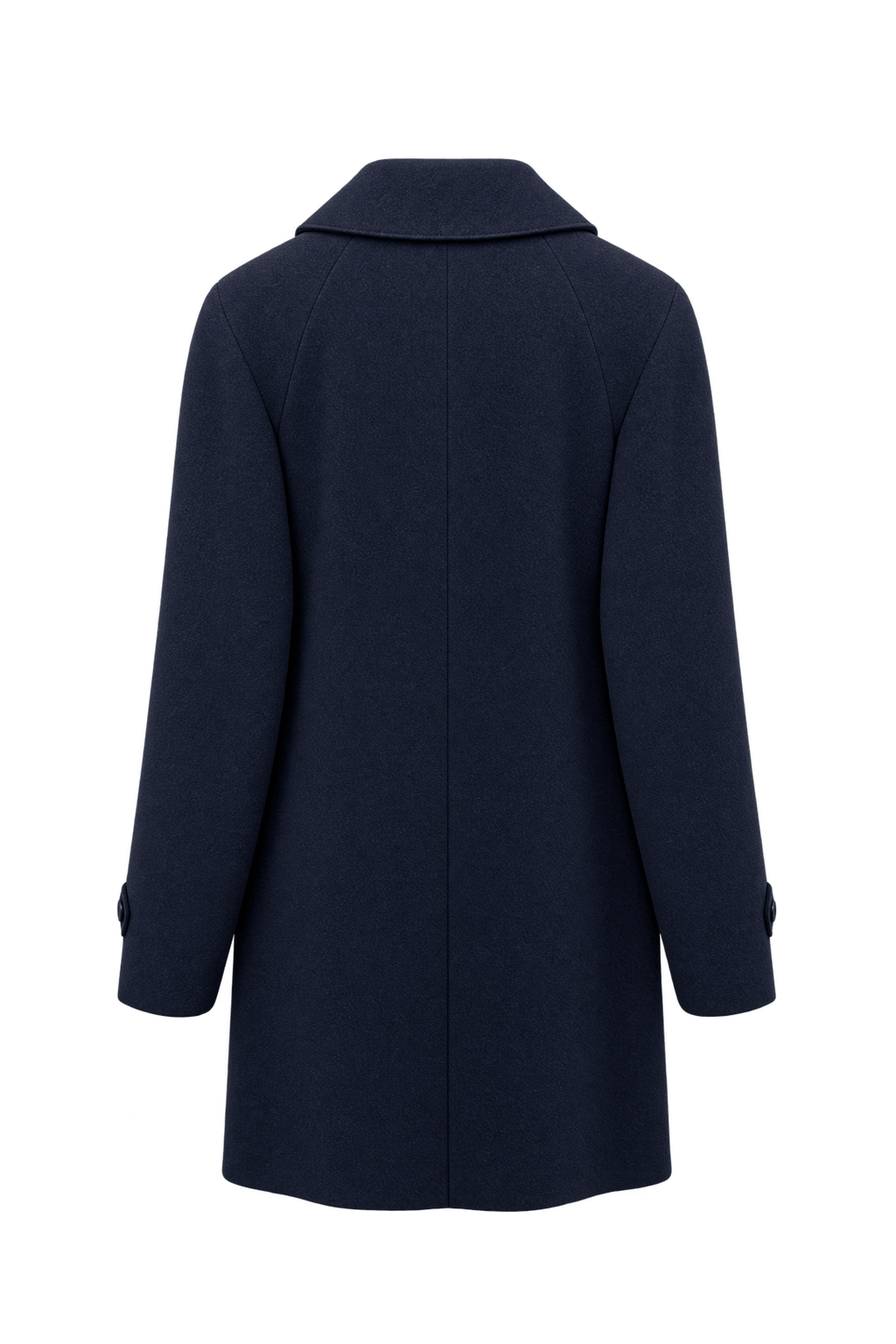 1990s Navy Blue Wool Coat - Back View