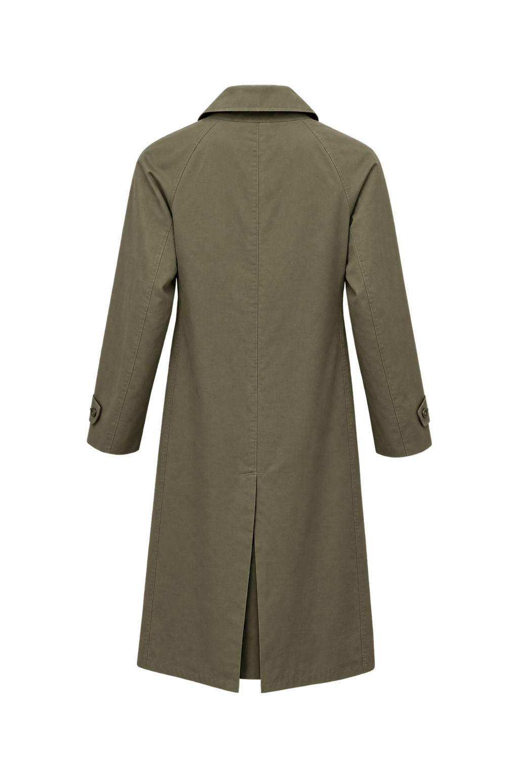1990s Olive Green Cotton Coat - Back View