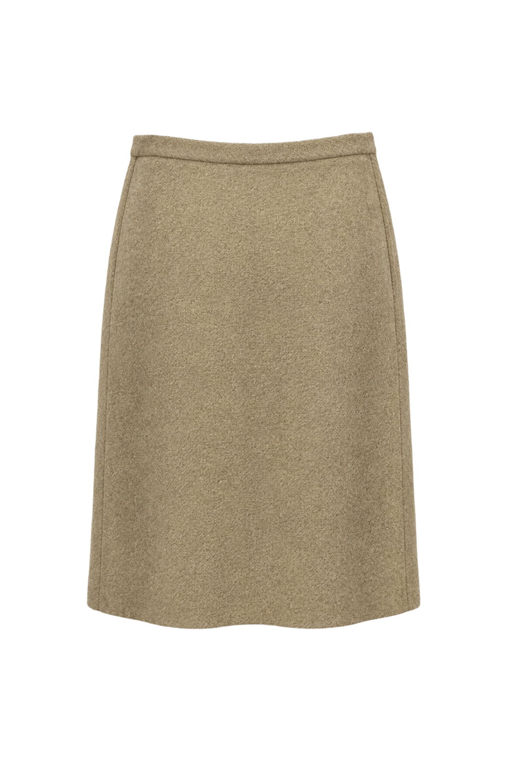 1970s Beige Wool Skirt - Back View