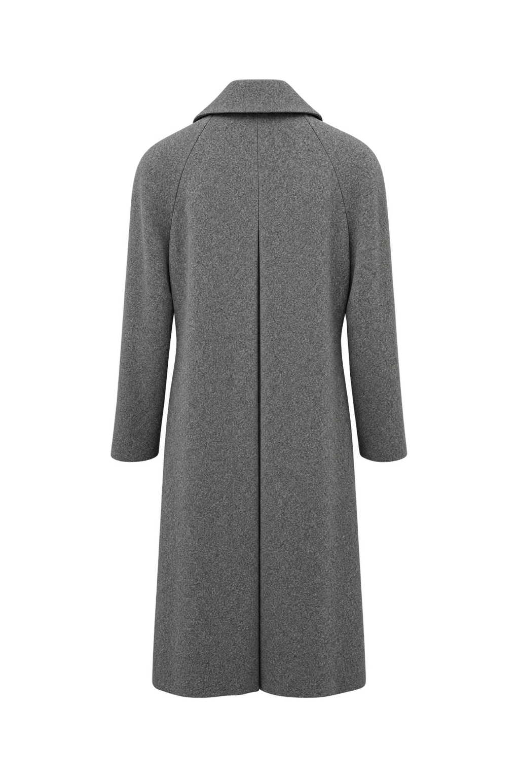 1980s Charcoal Grey Wool Coat - Back View