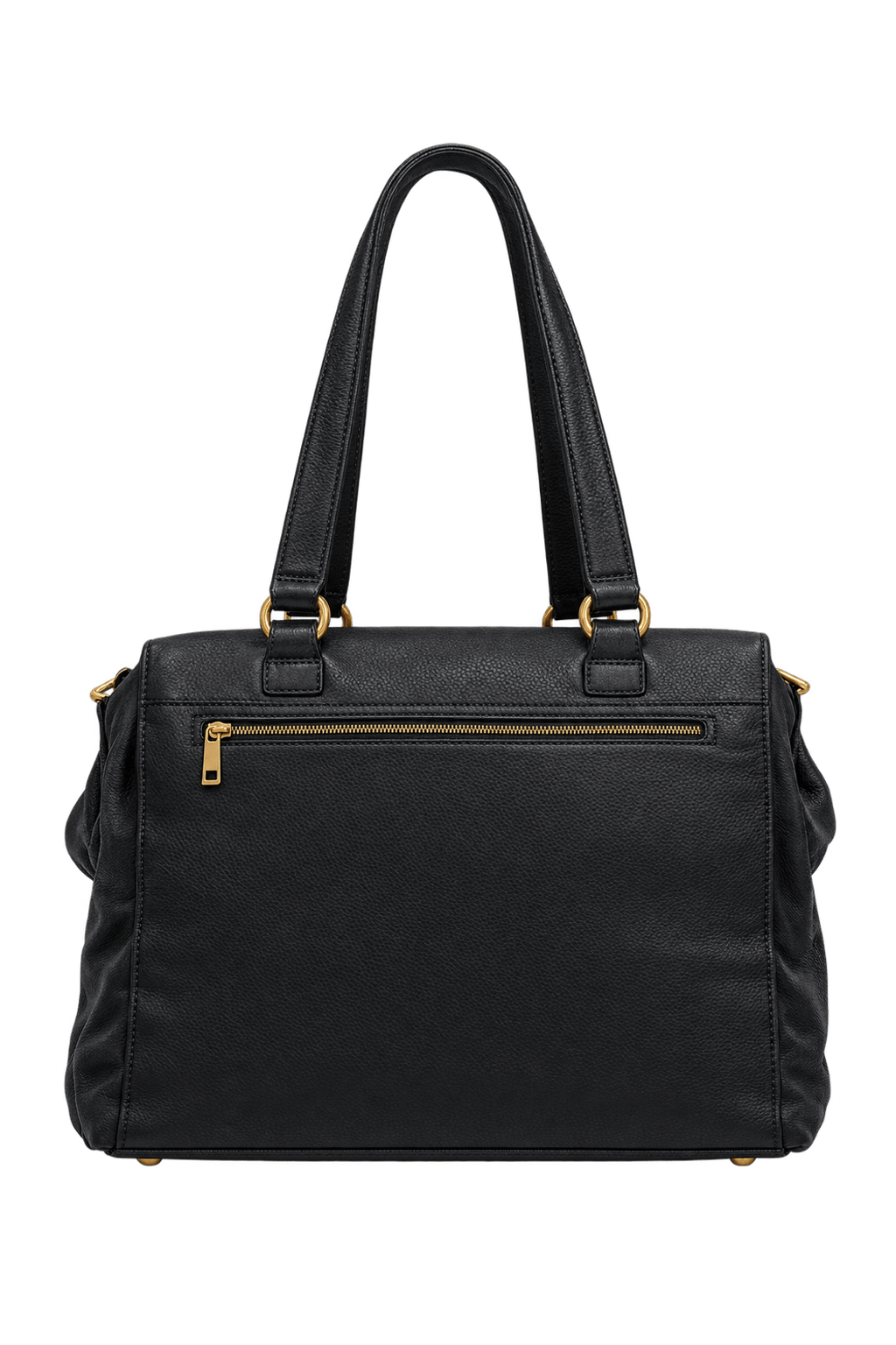 Unknown Black Leather Bag - Back View