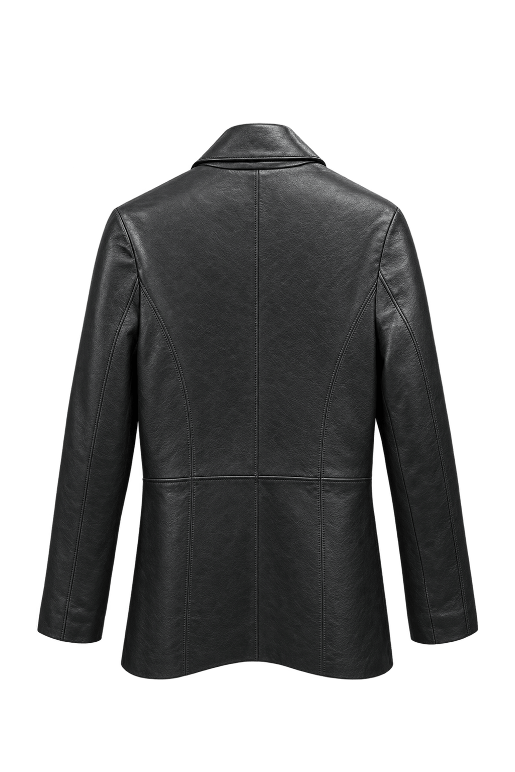 1990s Black Leather Jacket - Back View