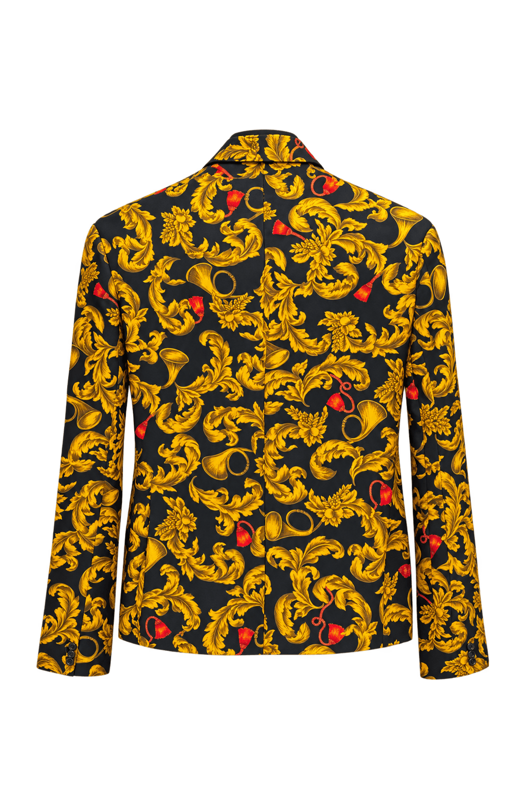1980s Black Satin Blazer - Back View