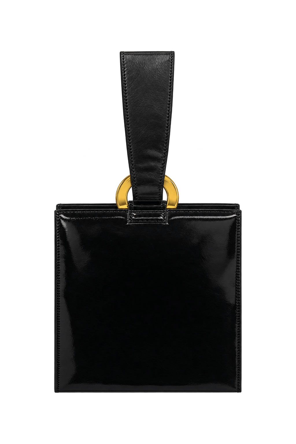 1990s Black Leather Bag - Back View