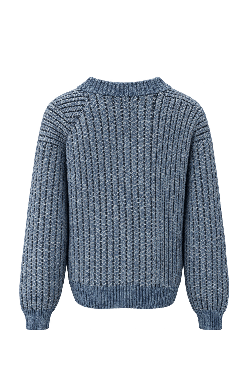 1980s Blue Wool Sweater - Back View