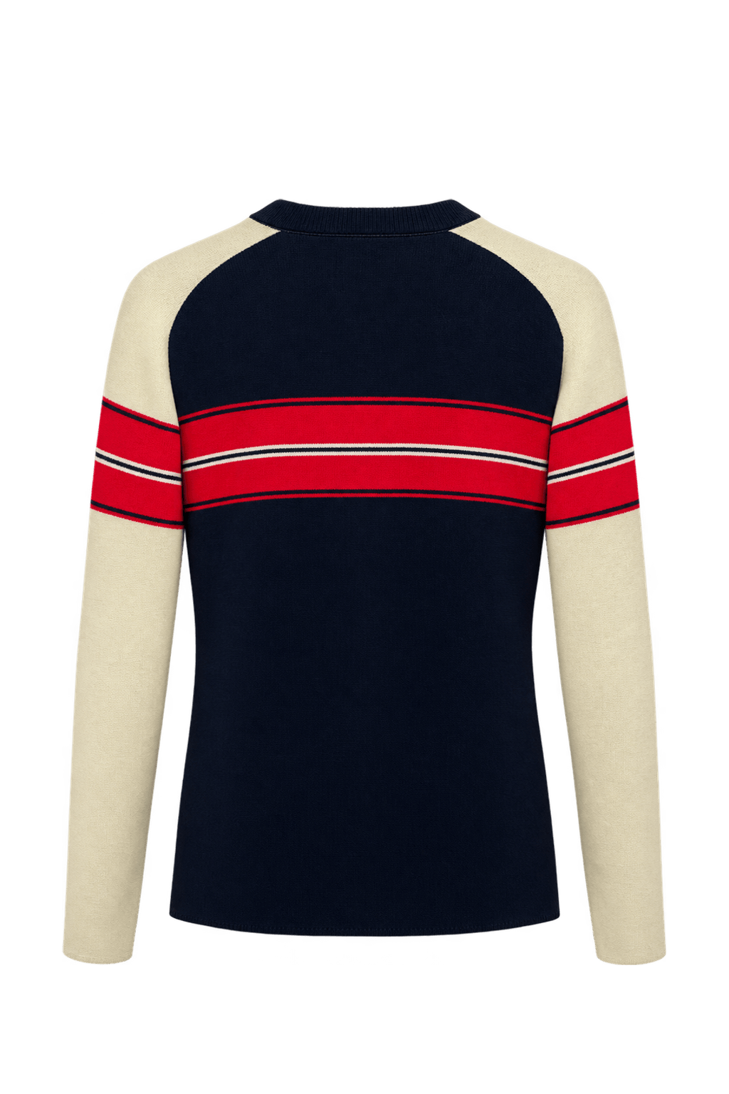 1970s Navy Blue Wool Sweater - Back View