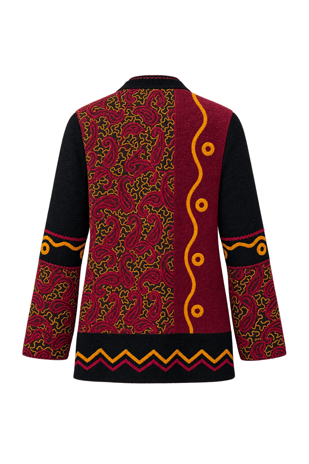 1970s Red Cotton Blend Jacket - Back View