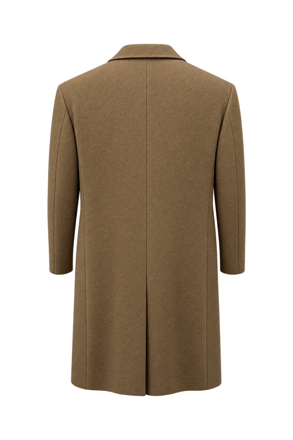 1980s Camel Brown Wool Coat - Back View