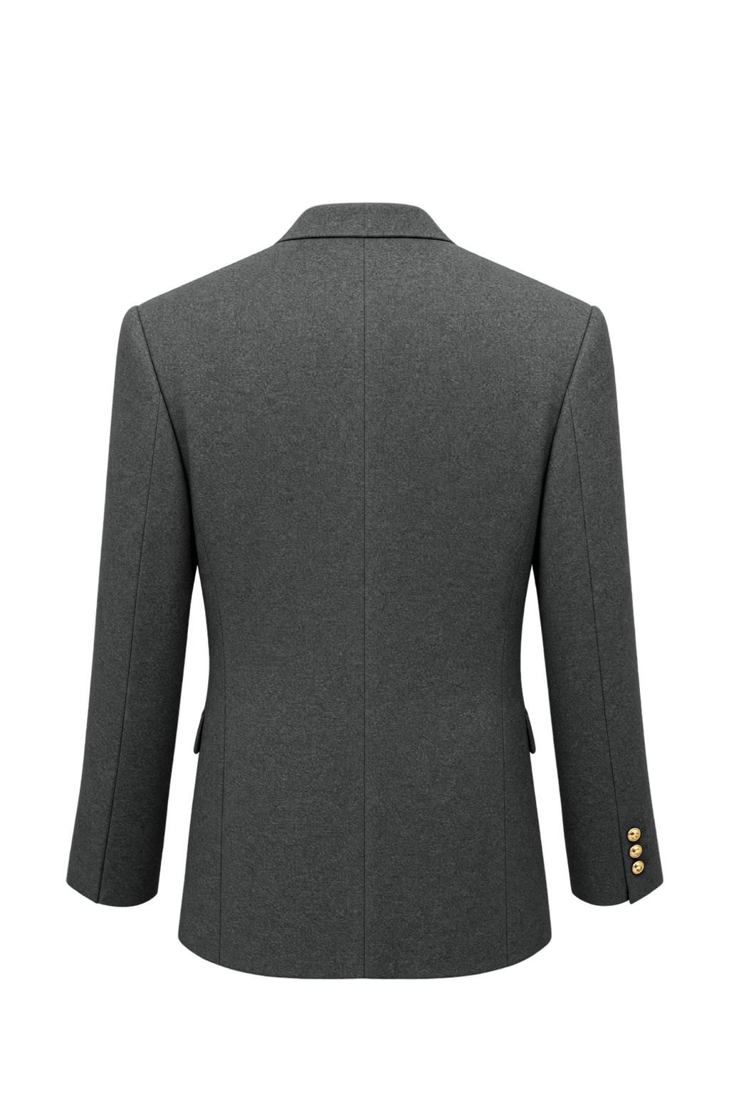 1980s Navy Blue Wool Blazer - Back View