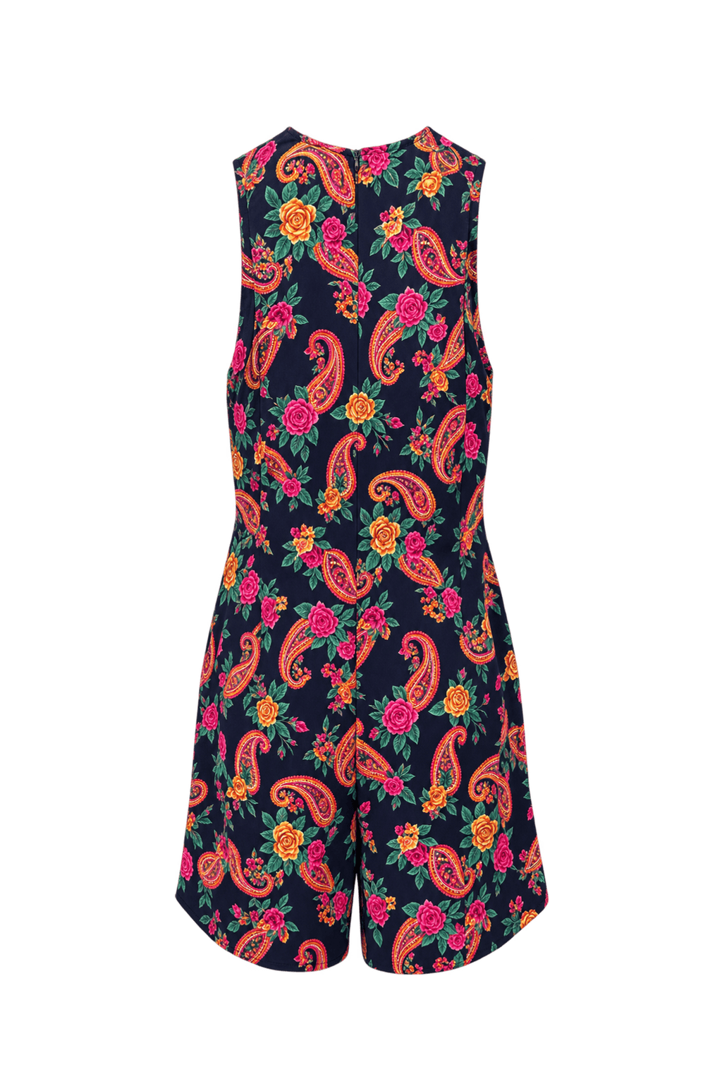 1980s Navy Blue Synthetic Blend Dress - Back View