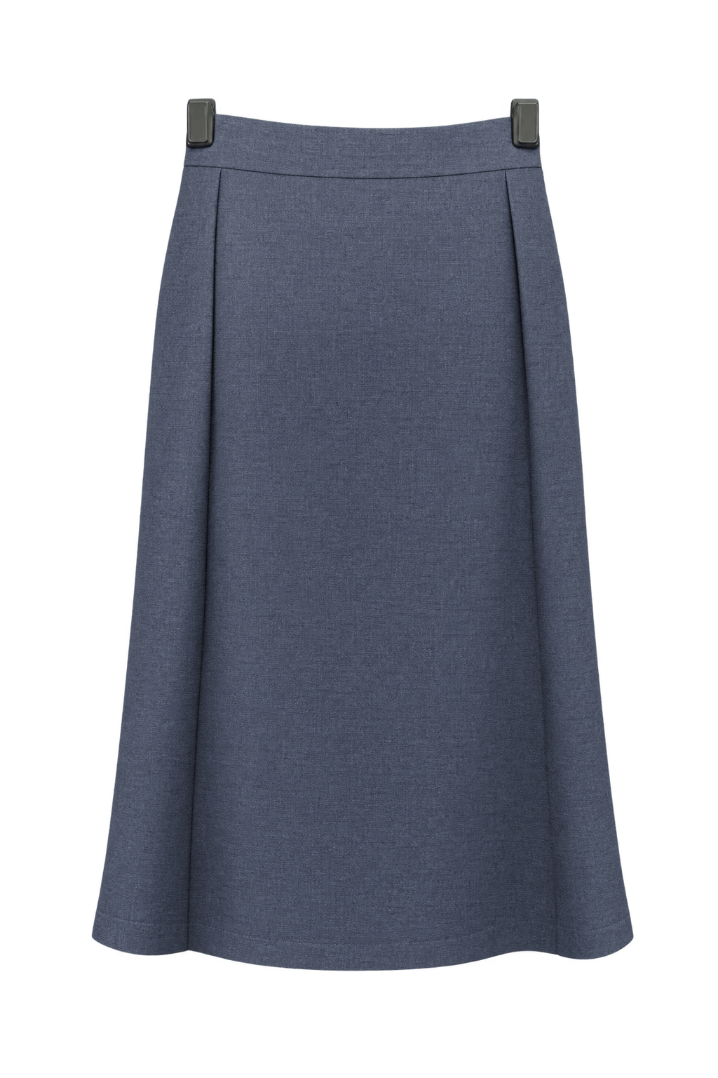 1980s Navy Blue Synthetic Blend Skirt - Back View
