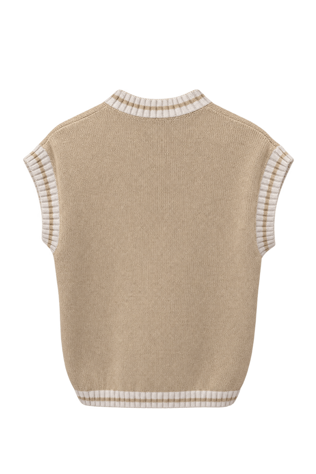 1970s Beige Cotton Blend Sweater - Back View