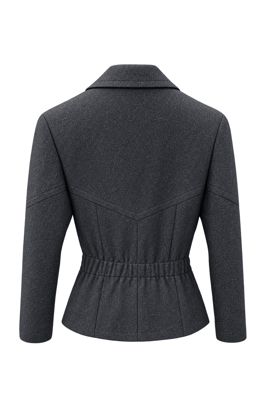 1980s Charcoal Grey Wool Blazer - Back View