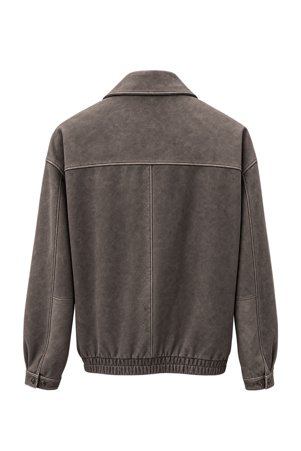 1980s Dark Brown Leather Jacket - Back View